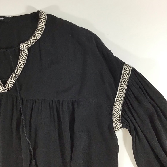 Madewell Blouson-Sleeve Black Top - Picture 5 of 8
